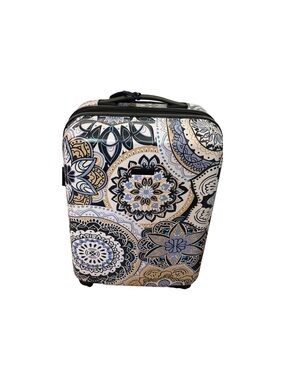 Vera Bradley Carry-On Luggage in Blue, Beige & Black Print